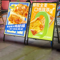 Affiche LED personnalisée, cadre en A pliable, panneau en verre trempé, éclairage ultra-fin, boîte à lumière