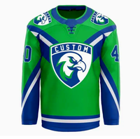 Maillot de hockey en ligne imprimé par sublimation, personnalisé pour homme adulte, 100% polyester, brodé, rouge et bleu, drôle, inspiré du film Mighty Ducks