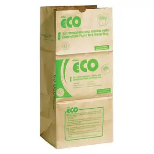 流行厂家直销出口30加仑可生物降解方形底部草坪树叶包装纸袋