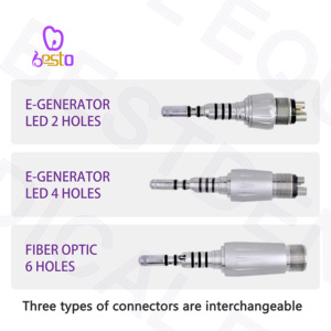 Turbine dentaire manuelle à haute vitesse avec fibre optique LED et raccord rapide pour dentiste - Product Image 6