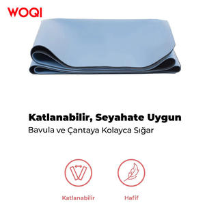 Tapis de yoga Woqi 183x68 cm, tapis de fitness épais en TPE, antidérapant, pour la maison, la salle de sport, la danse - Product Image 4