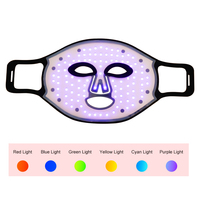 Masque facial et cervical en silicone LED professionnel personnalisé à 7 couleurs, thérapie par lumière rouge, bleue et infrarouge 850 nm, masque en silicone de qualité alimentaire