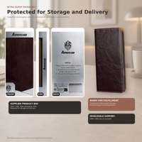 Étui portefeuille en cuir véritable grain cristal pour iPhone 18 17 16 15 14 13 Pro Max avec porte-cartes RFID et support magnétique