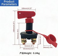 Interrupteur de déconnexion de batterie haute intensité 12V 24V pour pièces intérieures de véhicules ABS + Cuivre Marine Auto ATV Haitian