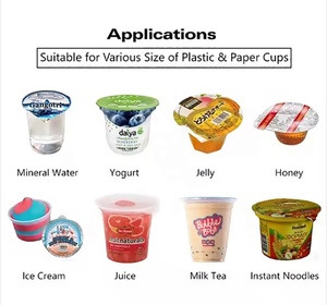 Tự động cốc nhựa niêm phong thiết bị nước giải khát cấp thực phẩm thép không gỉ đóng gói dòng máy móc sữa chua cốc Máy chiết rót - Product Image 6