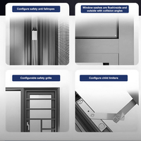 Diseño europeo UPVC Ventanas Doble acristalamiento Columpio PVC Ventana abatible Plástico Horizontal Moderno Apartamento Abatible A prueba de viento