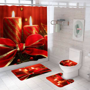 Juego <span class=keywords><strong>de</strong></span> <span class=keywords><strong>Cortinas</strong></span> <span class=keywords><strong>de</strong></span> Ducha <span class=keywords><strong>de</strong></span> Poliéster Impermeable 4 en 1, Serie Navideña Infantil, Cortina <span class=keywords><strong>de</strong></span> <span class=keywords><strong>Baño</strong></span> con Diseño <span class=keywords><strong>de</strong></span> Dibujos Animados Vintage - Product Image 3