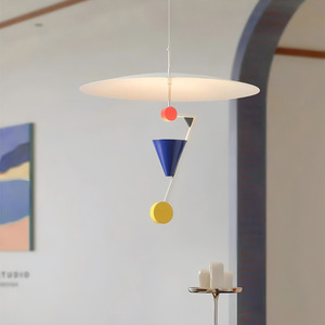 Vintage UFO Chandelier Memphis Retro Colorful Round <b>LED</b> Pendant <b>Light</b> For Home Study <b>Bar</b> - Product Image 4