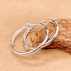 Bracelet ajustable <span class=keywords><strong>en</strong></span> <span class=keywords><strong>argent</strong></span> sterling 999 avec charm bambou mignon <span class=keywords><strong>pour</strong></span> bébé, bijoux <span class=keywords><strong>pour</strong></span> enfant - Product Image 2