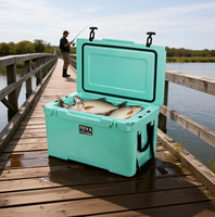 Glacière thermique pliable moderne 75L avec roues, en LLDPE, logo personnalisé, portable pour camping extérieur et stockage de glace sèche