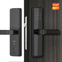 Cerradura Electrónica Inteligente para Puerta, con Huella Dactilar, Contraseña, Tarjeta RFID, Aplicación, Sin Llave, Cerrojo, WiFi Tuya, Acero, para Apartamento