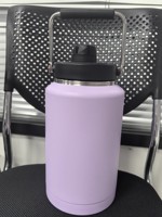 Meilleures ventes : Bouteille isotherme portable en acier inoxydable à double paroi, style vintage, écologique, pour cadeaux d'affaires, 64oz 128oz