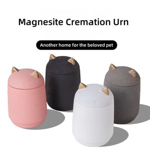 猫デザインセラミックペットの壷生分解性動物の足プリント火葬記念, - Product Image 2