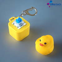 Creative Cartoon Pu Material Sound and Light Function Charging Frog-shaped Small Pendant Keycap Axles Tester Custom Keychain