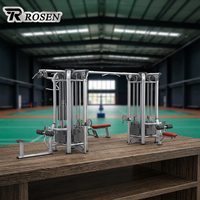 Multi Jungle 8 stations avec machine d'assistance pour dips et tractions ROSEN Fitness pour salle de sport commerciale, entraînement complet du corps