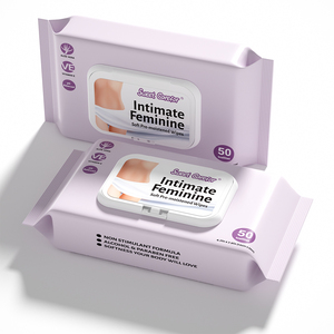 Lingettes nettoyantes pour le <span class=keywords><strong>corps</strong></span> à base d'eau pour soins intimes Lingettes féminines certifiées biologiques Paquet unique - Product Image 4