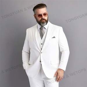 2023 personalizzare i designer Plus Size Business formale tre pezzi festa di nozze <span class=keywords><strong>bianco</strong></span> giacca da <span class=keywords><strong>uomo</strong></span> - Product Image 3