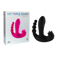 Aphrodisia 10X Triple Teaser USB Wiederaufladbar IPX7 Wasserdicht Geräuscharm 10 Modi Erwachsenen-Stimulationsgerät Persönlicher Massager