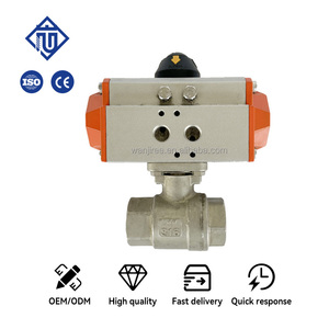 Vanne à bille pneumatique en acier inoxydable DN15-DN50-SS 304/316L, haute pression, filetage femelle, actionnée par <span class=keywords><strong>air</strong></span> comprimé - Product Image 1