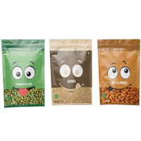 Sachets d'emballage personnalisés refermables en plastique et aluminium pour aliments secs, sachets à fermeture éclair pour en-cas et noix de cajou