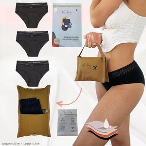 Intiflower Ready Stock Juego de cartón Oeko Menstruel BragasMenstruelle Flux Abondants Menstruation Pant Cullotte Period Bragas - Product Image 1