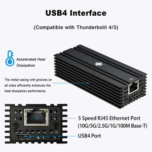 Adaptador USB4 Ethernet de Alta Velocidad 10G con RJ45 para Laptop - Conversor de Red Thunderbolt 4/3, Thunderbolt 4 Externo con Cable - Product Image 2