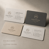 Cartes de visite modernes minimalistes gaufrées, impression recto-verso avec logo personnalisé, coins arrondis, cartes en papier pour l'identité de marque
