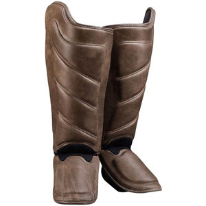 Protège-tibias en cuir PU pour boxe, Muay Thai, arts martiaux, kickboxing, taekwondo, MMA - Product Image 1