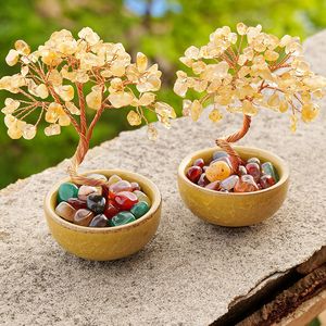 Arbre de vie en cristal de citrine et d'agate naturelle pour la richesse, la prospérité, la décoration de la maison, du bureau, le <span class=keywords><strong>Feng</strong></span> <span class=keywords><strong>Shui</strong></span> et l'idée de cadeau d'énergie positive - Product Image 1