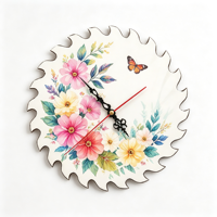Horloge à sublimation en forme de lame de scie, Horloge murale vierge en MDF blanc, Horloge en bois personnalisable, Meilleures ventes au Canada