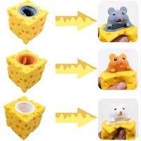 Lisa Cute Plush Cheese Mouse and Vent Squirrel Cup Pinch Happy Squeeze Soft Stress Relief Toy for Thank You Gifts