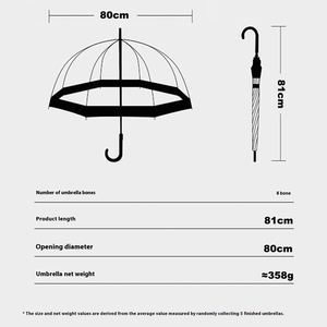 Parapluie Rétro Britannique Apollo en Forme de Cage à Oiseaux, Bord Large Transparent avec Impression de Logo Personnalisé, Style Européen, Vente en Gros - Product Image 2