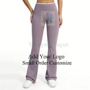 Wholesale Naked Feeling Tight Wide Leg Pants Lift Hip V-Cut Waist Casual Flared Pants Fitness <strong>Ssports</strong> Yoga Pants Leggings - Product Image 1