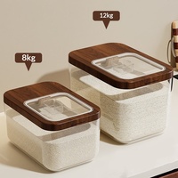 Seau à riz en plastique scellé, anti-humidité, anti-insectes, boîte de rangement pour riz, boîte de rangement pour farine de qualité alimentaire, 10L+
