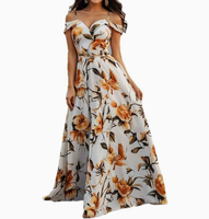 Robe Midi en Coton XL pour Femme, Modèle Novia Party 2024, d'été, sans bretelles, à imprimé floral coloré, coupe ample, style décontracté streetwear, tissée