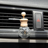 Bouteille de désodorisant vide de 10ml avec bâton en bois et sortie d'agrafe d'évent diffuseur d'huile essentielle d'aromathérapie bouteille en verre de parfum de voiture