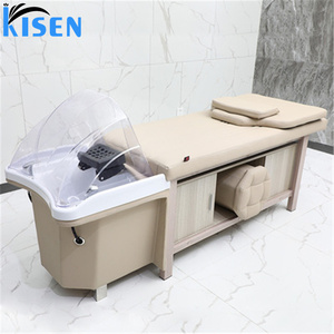 Chaise de shampooing moderne en bois KISEN pour les cheveux, <span class=keywords><strong>spa</strong></span>, thérapie par l'eau, meubles de salon <span class=keywords><strong>avec</strong></span> évier de lavage pour usage hospitalier en vente - Product Image 2