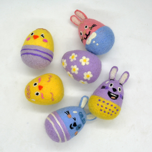 Handcrafted Wool Felt <b>Easter</b> Eggs and Bunny <b>Toys</b>, Natural Wool <b>Easter</b> Decoration, Wholesale Supplier - Product Image 4