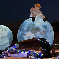 Modèle de lune gonflable géant publicitaire avec éclairage, imperméable, taille personnalisable, installation facile, ballon sur l'eau pour la décoration