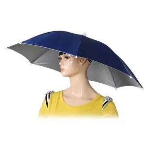 Ovida şapka şemsiye çin en kaliteli taşınabilir su geçirmez açık kafa şapka şemsiye eller serbest şapka şemsiye Logo baskılı kozmetik kapları