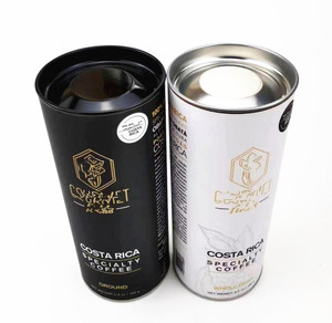 กระป๋องกาแฟคั่วบรรจุกระป๋องกระดาษมีช่องระบายอากาศระบายอากาศทางเดียวสามารถปรับแต่งโลโก้และขนาดได้