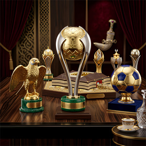 Trofeo Personalizado con Diseño <span class=keywords><strong>de</strong></span> Fútbol en 3D, Ecológico, Impreso con UV, Metálico, con Temática Saudí, <span class=keywords><strong>de</strong></span> Alta Gama, OEM, ODM, Souvenir - Product Image 4