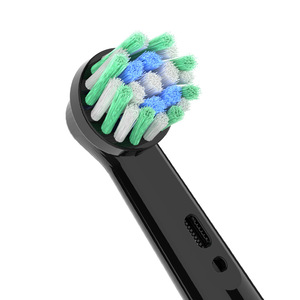 Cabezal de cepillo de dientes eléctrico compatible con Oral-B EB-50U, cerdas suaves, limpieza multiángulo para adultos, blanco y negro, paquete de 4 - Product Image 2