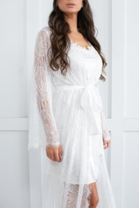 Lussuoso abito <span class=keywords><strong>da</strong></span> sposa premaman in pizzo 8165 per foto di tiro fantasia - Product Image 3