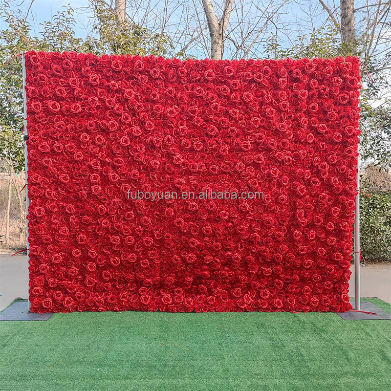 5 # mur de fleurs rouge