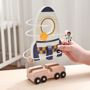 Nouveaux jouets éducatifs en bois, jeu de fusée à billes scientifique, ensemble de jouets en bois pour garçons et filles - Blocs d'apprentissage pour enfants - Product Image 2