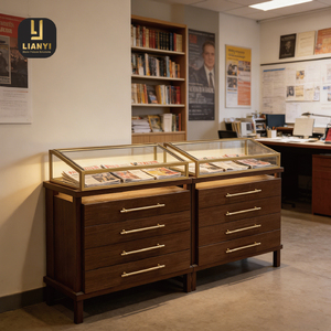 Vitrine de rangement LED à accès rapide avec tiroirs coulissants sécurisés et silencieux pour collections de musées, d'études et de recherche - Product Image 1