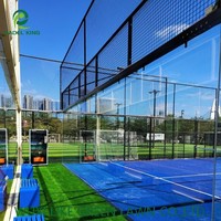 Terrain de padel panoramique professionnel modulaire préfabriqué avec verre de sécurité trempé de 12 mm 360° °   Visibilité inaltérée