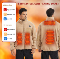 2 quantité minimale de commande grossistes veste d'hiver hommes DC/USB double connecteur chaud et confortable extérieur décontracté mode polaire veste chauffante