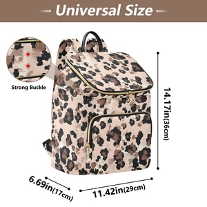 Top Quality Customs Leopard Print Lightweight Designer <b>Women</b> Eco-friendly Casual Waterproof <b>Large</b> Size Travel <b>Backpack</b> - Product Image 3